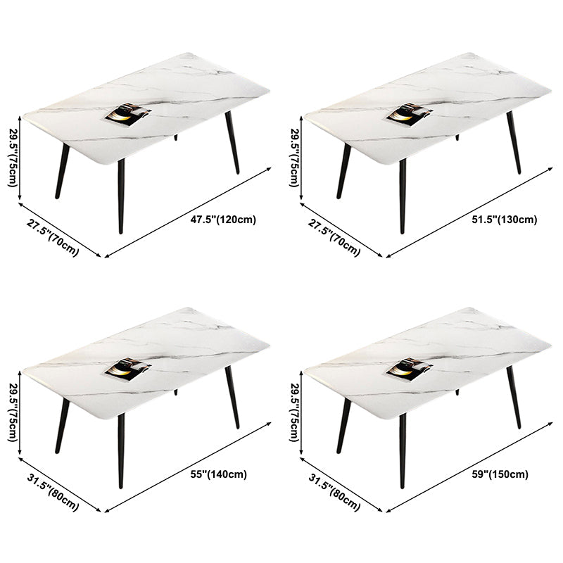 Sintered Stone White Dining Table Simplicity 4 Legs Table for Dining Room Clearhalo ' dining_table' 'Dining Tables & Seating' 'Dining Tables' 'Furniture' 'furniture_dining_table' 'Kitchen & Dining Furniture' 'kitchen&dining_furn' 'kitchen' 'kitchen_dining_table' 3577442