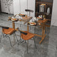 Solid Wood Trestle Dinette Table Tempered Glass Dining Table for Kitchen Home Clearhalo ' dining_table' 'Dining Tables & Seating' 'Dining Tables' 'Furniture' 'furniture_dining_table' 'Kitchen & Dining Furniture' 'kitchen&dining_furn' 'kitchen' 'kitchen_dining_table' 3577465