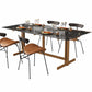Solid Wood Trestle Dinette Table Tempered Glass Dining Table for Kitchen Home Clearhalo ' dining_table' 'Dining Tables & Seating' 'Dining Tables' 'Furniture' 'furniture_dining_table' 'Kitchen & Dining Furniture' 'kitchen&dining_furn' 'kitchen' 'kitchen_dining_table' 3577472