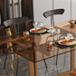 Solid Wood Trestle Dinette Table Tempered Glass Dining Table for Kitchen Home Clearhalo ' dining_table' 'Dining Tables & Seating' 'Dining Tables' 'Furniture' 'furniture_dining_table' 'Kitchen & Dining Furniture' 'kitchen&dining_furn' 'kitchen' 'kitchen_dining_table' 3577473