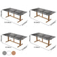 Solid Wood Trestle Dinette Table Tempered Glass Dining Table for Kitchen Home Clearhalo ' dining_table' 'Dining Tables & Seating' 'Dining Tables' 'Furniture' 'furniture_dining_table' 'Kitchen & Dining Furniture' 'kitchen&dining_furn' 'kitchen' 'kitchen_dining_table' 3577474