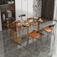 Solid Wood Trestle Dinette Table Tempered Glass Dining Table for Kitchen Home Clearhalo ' dining_table' 'Dining Tables & Seating' 'Dining Tables' 'Furniture' 'furniture_dining_table' 'Kitchen & Dining Furniture' 'kitchen&dining_furn' 'kitchen' 'kitchen_dining_table' 3577476