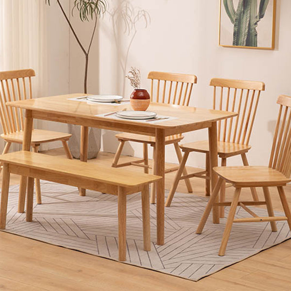 Contemporary Solid Wood Rectangle Shape Dining Table Kitchen Dining Table with 4 Legs Clearhalo ' dining_table' 'Dining Tables & Seating' 'Dining Tables' 'Furniture' 'furniture_dining_table' 'Kitchen & Dining Furniture' 'kitchen&dining_furn' 'kitchen' 'kitchen_dining_table' 3577479