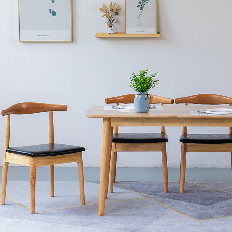 Contemporary Solid Wood Rectangle Shape Dining Table Kitchen Dining Table with 4 Legs Clearhalo ' dining_table' 'Dining Tables & Seating' 'Dining Tables' 'Furniture' 'furniture_dining_table' 'Kitchen & Dining Furniture' 'kitchen&dining_furn' 'kitchen' 'kitchen_dining_table' 3577480