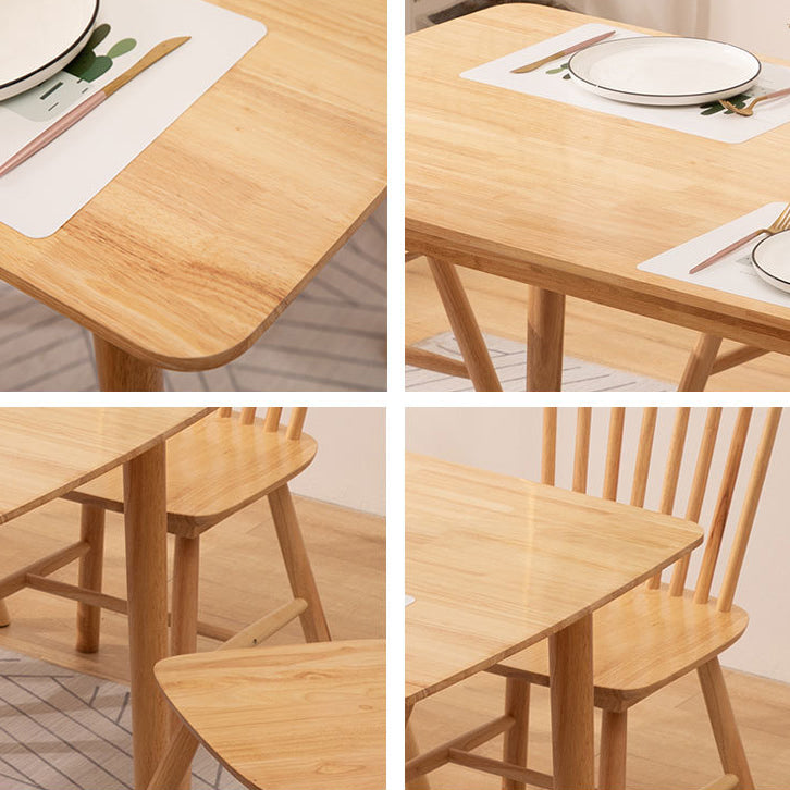 Contemporary Solid Wood Rectangle Shape Dining Table Kitchen Dining Table with 4 Legs Clearhalo ' dining_table' 'Dining Tables & Seating' 'Dining Tables' 'Furniture' 'furniture_dining_table' 'Kitchen & Dining Furniture' 'kitchen&dining_furn' 'kitchen' 'kitchen_dining_table' 3577483