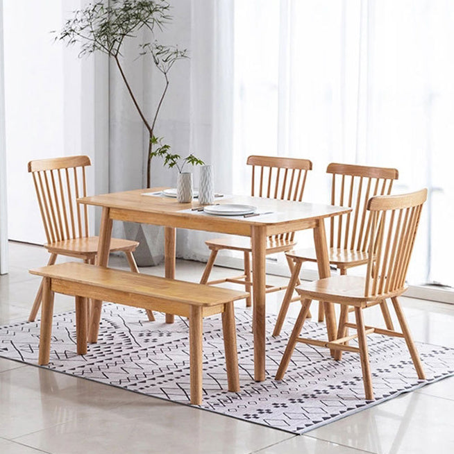 Contemporary Solid Wood Rectangle Shape Dining Table Kitchen Dining Table with 4 Legs Clearhalo ' dining_table' 'Dining Tables & Seating' 'Dining Tables' 'Furniture' 'furniture_dining_table' 'Kitchen & Dining Furniture' 'kitchen&dining_furn' 'kitchen' 'kitchen_dining_table' 3577491
