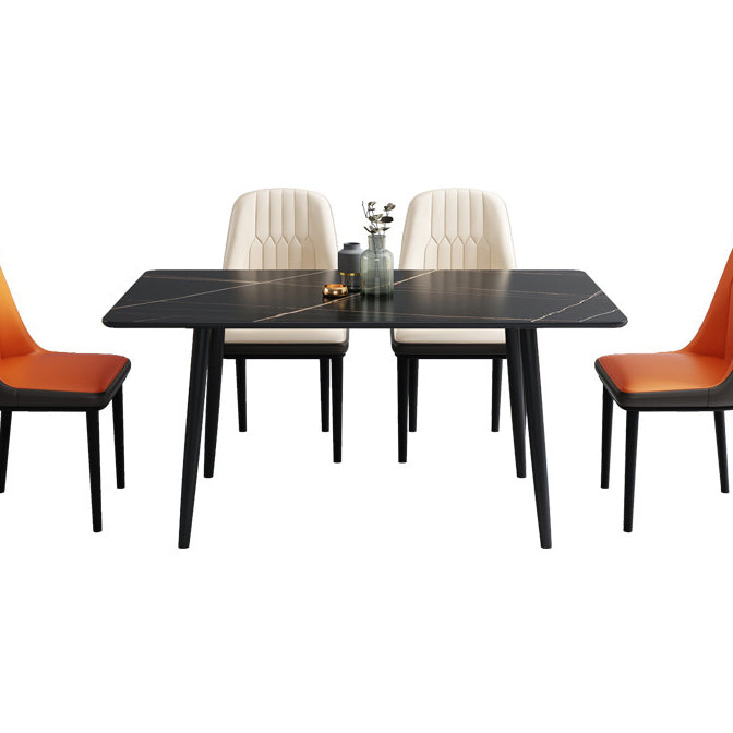 Dining Room Contemporary Sintered Stone Dining Table Rectangular Table with Metallic Base Clearhalo ' dining_table' 'Dining Tables & Seating' 'Dining Tables' 'furn' 'furn_dining_table' 'Furniture' 'furniture_dining_table' 'Kitchen & Dining Furniture' 'kitchen&dining_furn' 'kitchen' 'kitchen_dining_table' 3577496