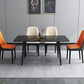 Dining Room Contemporary Sintered Stone Dining Table Rectangular Table with Metallic Base Clearhalo ' dining_table' 'Dining Tables & Seating' 'Dining Tables' 'furn' 'furn_dining_table' 'Furniture' 'furniture_dining_table' 'Kitchen & Dining Furniture' 'kitchen&dining_furn' 'kitchen' 'kitchen_dining_table' 3577503