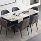 Modern Rectangle Shape Sintered Stone Dining Table Kitchen Dining Table with Double Pedestal Clearhalo ' dining_table' 'Dining Tables & Seating' 'Dining Tables' 'Furniture' 'furniture_dining_table' 'Kitchen & Dining Furniture' 'kitchen&dining_furn' 'kitchen' 'kitchen_dining_table' 3577506
