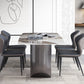 Modern Rectangle Shape Sintered Stone Dining Table Kitchen Dining Table with Double Pedestal Clearhalo ' dining_table' 'Dining Tables & Seating' 'Dining Tables' 'Furniture' 'furniture_dining_table' 'Kitchen & Dining Furniture' 'kitchen&dining_furn' 'kitchen' 'kitchen_dining_table' 3577507
