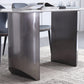 Modern Rectangle Shape Sintered Stone Dining Table Kitchen Dining Table with Double Pedestal Clearhalo ' dining_table' 'Dining Tables & Seating' 'Dining Tables' 'Furniture' 'furniture_dining_table' 'Kitchen & Dining Furniture' 'kitchen&dining_furn' 'kitchen' 'kitchen_dining_table' 3577513