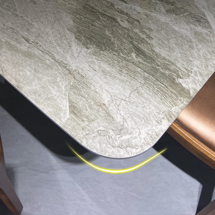Modern Dining Room Sintered Stone Table with Metal Base Rectangle Dining Table for Restaurant Clearhalo ' dining_table' 'Dining Tables & Seating' 'Dining Tables' 'Furniture' 'furniture_dining_table' 'Kitchen & Dining Furniture' 'kitchen&dining_furn' 'kitchen' 'kitchen_dining_table' 3577520