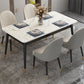 Modern Style Sintered Stone Dining Table White Rectangle Table with 4 Legs Clearhalo ' dining_table' 'Dining Tables & Seating' 'Dining Tables' 'furn' 'furn_dining_table' 'Furniture' 'furniture_dining_table' 'Kitchen & Dining Furniture' 'kitchen&dining_furn' 'kitchen' 'kitchen_dining_table' 3577527