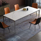 Rectangle Home Dining Table Sintered Stone Metal Frame Table with Four-leg 63"L x 31.5"W x 29.5"H Clearhalo ' dining_table' 'Dining Tables & Seating' 'Dining Tables' 'Furniture' 'furniture_dining_table' 'Kitchen & Dining Furniture' 'kitchen&dining_furn' 'kitchen' 'kitchen_dining_table' 3577541