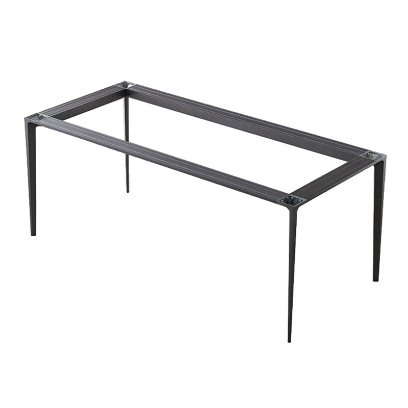 Rectangle Home Dining Table Sintered Stone Metal Frame Table with Four-leg Clearhalo ' dining_table' 'Dining Tables & Seating' 'Dining Tables' 'Furniture' 'furniture_dining_table' 'Kitchen & Dining Furniture' 'kitchen&dining_furn' 'kitchen' 'kitchen_dining_table' 3577544