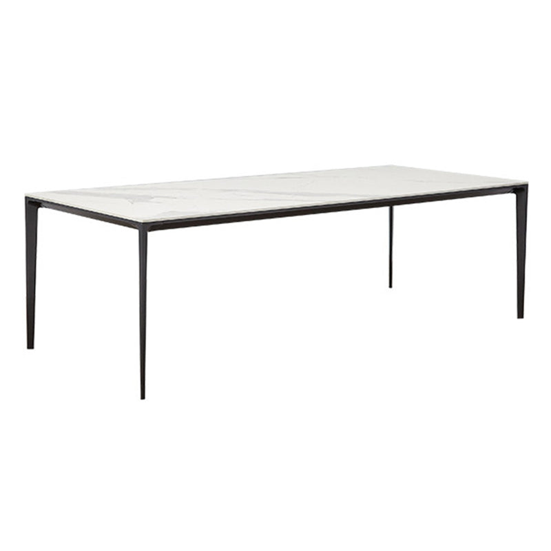 Rectangle Home Dining Table Sintered Stone Metal Frame Table with Four-leg Clearhalo ' dining_table' 'Dining Tables & Seating' 'Dining Tables' 'Furniture' 'furniture_dining_table' 'Kitchen & Dining Furniture' 'kitchen&dining_furn' 'kitchen' 'kitchen_dining_table' 3577545