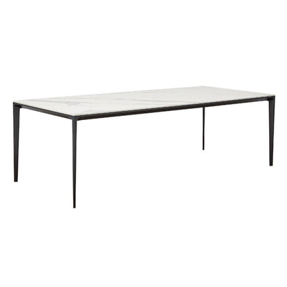 Rectangle Home Dining Table Sintered Stone Metal Frame Table with Four-leg Clearhalo ' dining_table' 'Dining Tables & Seating' 'Dining Tables' 'Furniture' 'furniture_dining_table' 'Kitchen & Dining Furniture' 'kitchen&dining_furn' 'kitchen' 'kitchen_dining_table' 3577545
