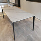 Rectangle Home Dining Table Sintered Stone Metal Frame Table with Four-leg Clearhalo ' dining_table' 'Dining Tables & Seating' 'Dining Tables' 'Furniture' 'furniture_dining_table' 'Kitchen & Dining Furniture' 'kitchen&dining_furn' 'kitchen' 'kitchen_dining_table' 3577551