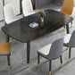 Minimalist Kitchen Sintered Stone Top Dining Table Rectangle Shape Dining Table with 4 Legs Base Black Clearhalo ' dining_table' 'Dining Tables & Seating' 'Dining Tables' 'Furniture' 'furniture_dining_table' 'Kitchen & Dining Furniture' 'kitchen&dining_furn' 'kitchen' 'kitchen_dining_table' 3577555