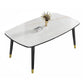 Minimalist Kitchen Sintered Stone Top Dining Table Rectangle Shape Dining Table with 4 Legs Base Beige Clearhalo ' dining_table' 'Dining Tables & Seating' 'Dining Tables' 'Furniture' 'furniture_dining_table' 'Kitchen & Dining Furniture' 'kitchen&dining_furn' 'kitchen' 'kitchen_dining_table' 3577557