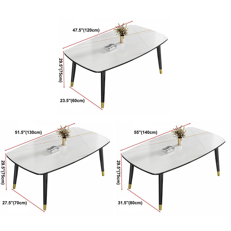 Minimalist Kitchen Sintered Stone Top Dining Table Rectangle Shape Dining Table with 4 Legs Base Clearhalo ' dining_table' 'Dining Tables & Seating' 'Dining Tables' 'Furniture' 'furniture_dining_table' 'Kitchen & Dining Furniture' 'kitchen&dining_furn' 'kitchen' 'kitchen_dining_table' 3577561