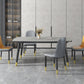 Minimalist Kitchen Sintered Stone Top Dining Table Rectangle Shape Dining Table with 4 Legs Base Clearhalo ' dining_table' 'Dining Tables & Seating' 'Dining Tables' 'Furniture' 'furniture_dining_table' 'Kitchen & Dining Furniture' 'kitchen&dining_furn' 'kitchen' 'kitchen_dining_table' 3577562