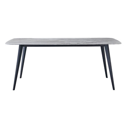 Minimalist Rectangle Sintered Stone Dining Table with Metal Base Dining Table for Restaurant Clearhalo ' dining_table' 'Dining Tables & Seating' 'Dining Tables' 'Furniture' 'furniture_dining_table' 'Kitchen & Dining Furniture' 'kitchen&dining_furn' 'kitchen' 'kitchen_dining_table' 3577570