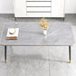 Contemporary Rectangle Shape Kitchen Dining Table Sintered Stone Dining Table with 4 Legs Base Clearhalo ' dining_table' 'Dining Tables & Seating' 'Dining Tables' 'Furniture' 'furniture_dining_table' 'Kitchen & Dining Furniture' 'kitchen&dining_furn' 'kitchen' 'kitchen_dining_table' 3577596