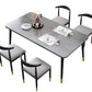 Contemporary Rectangle Shape Kitchen Dining Table Sintered Stone Dining Table with 4 Legs Base Clearhalo ' dining_table' 'Dining Tables & Seating' 'Dining Tables' 'Furniture' 'furniture_dining_table' 'Kitchen & Dining Furniture' 'kitchen&dining_furn' 'kitchen' 'kitchen_dining_table' 3577601