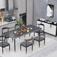 Contemporary Rectangle Shape Kitchen Dining Table Sintered Stone Dining Table with 4 Legs Base Clearhalo ' dining_table' 'Dining Tables & Seating' 'Dining Tables' 'Furniture' 'furniture_dining_table' 'Kitchen & Dining Furniture' 'kitchen&dining_furn' 'kitchen' 'kitchen_dining_table' 3577603