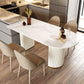Sintered Stone White Dining Table Simplicity Double Pedestal Table for Dining Room Clearhalo ' dining_table' 'Dining Tables & Seating' 'Dining Tables' 'Furniture' 'furniture_dining_table' 'Kitchen & Dining Furniture' 'kitchen&dining_furn' 'kitchen' 'kitchen_dining_table' 3577615