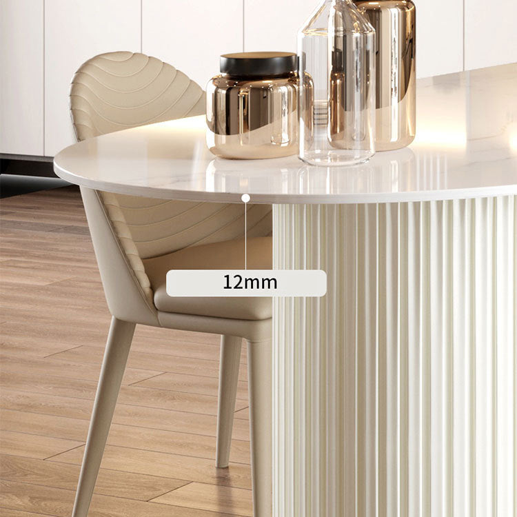 Sintered Stone White Dining Table Simplicity Double Pedestal Table for Dining Room Clearhalo ' dining_table' 'Dining Tables & Seating' 'Dining Tables' 'Furniture' 'furniture_dining_table' 'Kitchen & Dining Furniture' 'kitchen&dining_furn' 'kitchen' 'kitchen_dining_table' 3577621