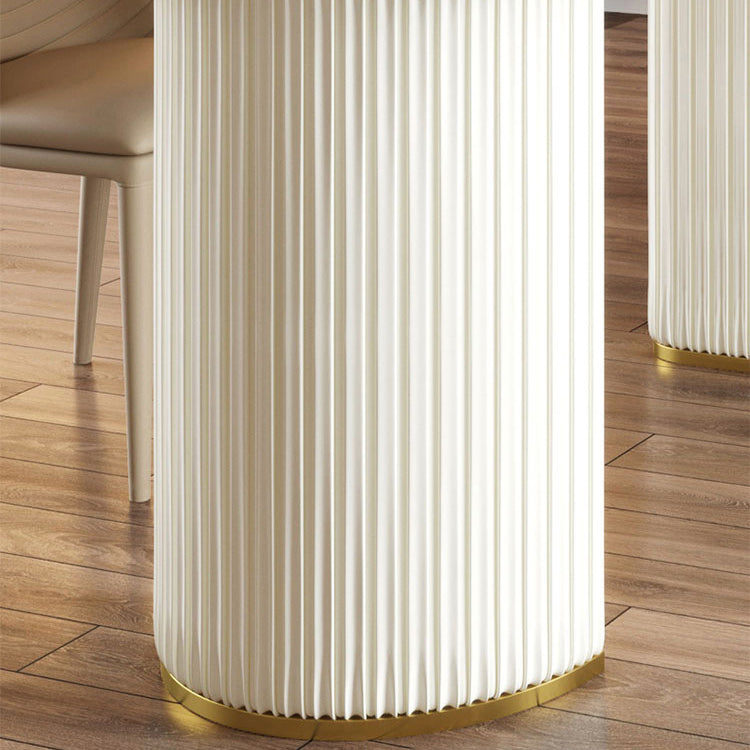 Sintered Stone White Dining Table Simplicity Double Pedestal Table for Dining Room Clearhalo ' dining_table' 'Dining Tables & Seating' 'Dining Tables' 'Furniture' 'furniture_dining_table' 'Kitchen & Dining Furniture' 'kitchen&dining_furn' 'kitchen' 'kitchen_dining_table' 3577623