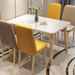 Rubberwood Modern Solid Wood Dining Table 4 Legs Base Table in Wood Color Clearhalo ' dining_table' 'Dining Tables & Seating' 'Dining Tables' 'Furniture' 'furniture_dining_table' 'Kitchen & Dining Furniture' 'kitchen&dining_furn' 'kitchen' 'kitchen_dining_table' 3577642
