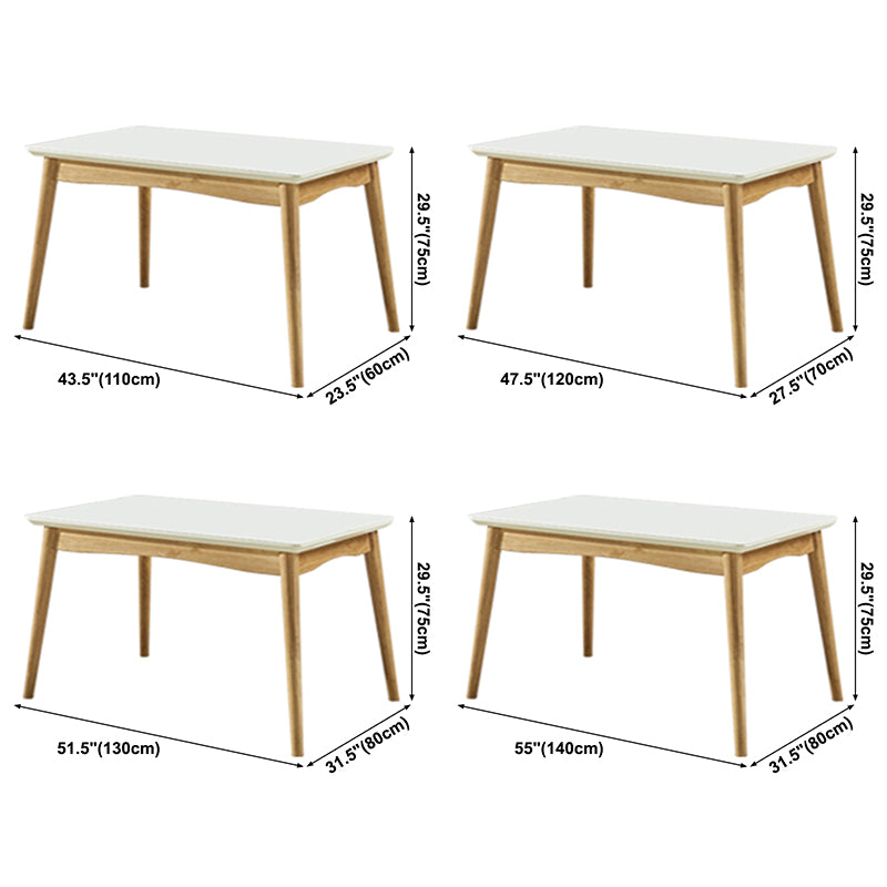 Rubberwood Modern Solid Wood Dining Table 4 Legs Base Table in Wood Color Clearhalo ' dining_table' 'Dining Tables & Seating' 'Dining Tables' 'Furniture' 'furniture_dining_table' 'Kitchen & Dining Furniture' 'kitchen&dining_furn' 'kitchen' 'kitchen_dining_table' 3577647