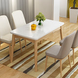Rubberwood Modern Solid Wood Dining Table 4 Legs Base Table in Wood Color Clearhalo ' dining_table' 'Dining Tables & Seating' 'Dining Tables' 'Furniture' 'furniture_dining_table' 'Kitchen & Dining Furniture' 'kitchen&dining_furn' 'kitchen' 'kitchen_dining_table' 3577650