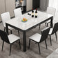 Modern Sintered Stone Dining Table Rectangular Table with Metallic Four-leg 51.2"L x 31.5"W x 29.9"H White Clearhalo ' dining_table' 'Dining Tables & Seating' 'Dining Tables' 'Furniture' 'furniture_dining_table' 'Kitchen & Dining Furniture' 'kitchen&dining_furn' 'kitchen' 'kitchen_dining_table' 3577654