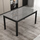 Modern Sintered Stone Dining Table Rectangular Table with Metallic Four-leg Gray Clearhalo ' dining_table' 'Dining Tables & Seating' 'Dining Tables' 'Furniture' 'furniture_dining_table' 'Kitchen & Dining Furniture' 'kitchen&dining_furn' 'kitchen' 'kitchen_dining_table' 3577655