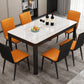 Modern Sintered Stone Dining Table Rectangular Table with Metallic Four-leg Clearhalo ' dining_table' 'Dining Tables & Seating' 'Dining Tables' 'Furniture' 'furniture_dining_table' 'Kitchen & Dining Furniture' 'kitchen&dining_furn' 'kitchen' 'kitchen_dining_table' 3577656