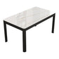 Modern Sintered Stone Dining Table Rectangular Table with Metallic Four-leg Clearhalo ' dining_table' 'Dining Tables & Seating' 'Dining Tables' 'Furniture' 'furniture_dining_table' 'Kitchen & Dining Furniture' 'kitchen&dining_furn' 'kitchen' 'kitchen_dining_table' 3577658