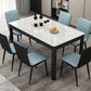 Modern Sintered Stone Dining Table Rectangular Table with Metallic Four-leg Clearhalo ' dining_table' 'Dining Tables & Seating' 'Dining Tables' 'Furniture' 'furniture_dining_table' 'Kitchen & Dining Furniture' 'kitchen&dining_furn' 'kitchen' 'kitchen_dining_table' 3577667