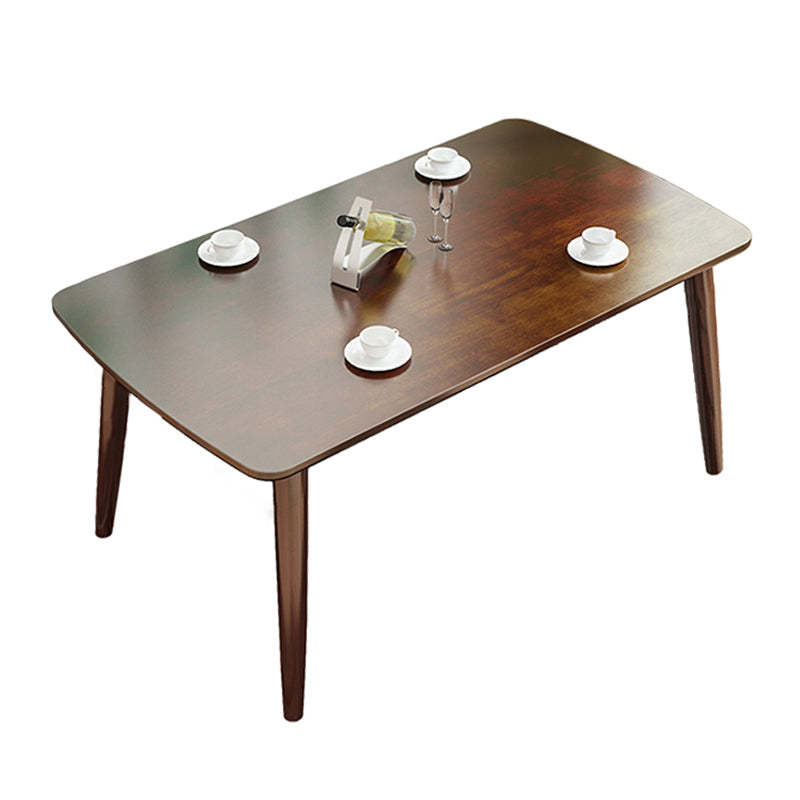 Rectangle 4 Legs Modern Dining Table Brown Tone Fixed Table with Solid Wood 63"L x 31.5"W x 29.5"H Clearhalo ' dining_table' 'Dining Tables & Seating' 'Dining Tables' 'Furniture' 'furniture_dining_table' 'Kitchen & Dining Furniture' 'kitchen&dining_furn' 'kitchen' 'kitchen_dining_table' 3577673