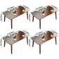 Rectangle 4 Legs Modern Dining Table Brown Tone Fixed Table with Solid Wood Clearhalo ' dining_table' 'Dining Tables & Seating' 'Dining Tables' 'Furniture' 'furniture_dining_table' 'Kitchen & Dining Furniture' 'kitchen&dining_furn' 'kitchen' 'kitchen_dining_table' 3577677