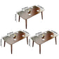 Rectangle 4 Legs Modern Dining Table Brown Tone Fixed Table with Solid Wood Clearhalo ' dining_table' 'Dining Tables & Seating' 'Dining Tables' 'Furniture' 'furniture_dining_table' 'Kitchen & Dining Furniture' 'kitchen&dining_furn' 'kitchen' 'kitchen_dining_table' 3577678