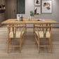 Modern Kitchen Solid Wood Dining Table Rectangle Shape Dining Table with Double Pedestal Clearhalo ' dining_table' 'Dining Tables & Seating' 'Dining Tables' 'Furniture' 'furniture_dining_table' 'Kitchen & Dining Furniture' 'kitchen&dining_furn' 'kitchen' 'kitchen_dining_table' 3577681