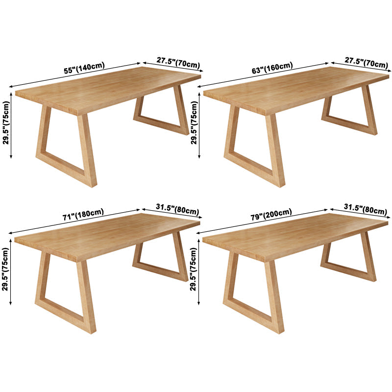 Modern Kitchen Solid Wood Dining Table Rectangle Shape Dining Table with Double Pedestal Clearhalo ' dining_table' 'Dining Tables & Seating' 'Dining Tables' 'Furniture' 'furniture_dining_table' 'Kitchen & Dining Furniture' 'kitchen&dining_furn' 'kitchen' 'kitchen_dining_table' 3577688