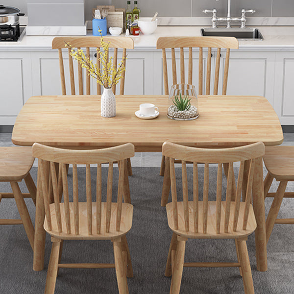 Oak Table Dining Table Contemporary Dinner Room Kitchen Table with 4-foot Clearhalo ' dining_table' 'Dining Tables & Seating' 'Dining Tables' 'Furniture' 'furniture_dining_table' 'Kitchen & Dining Furniture' 'kitchen&dining_furn' 'kitchen' 'kitchen_dining_table' 3577692