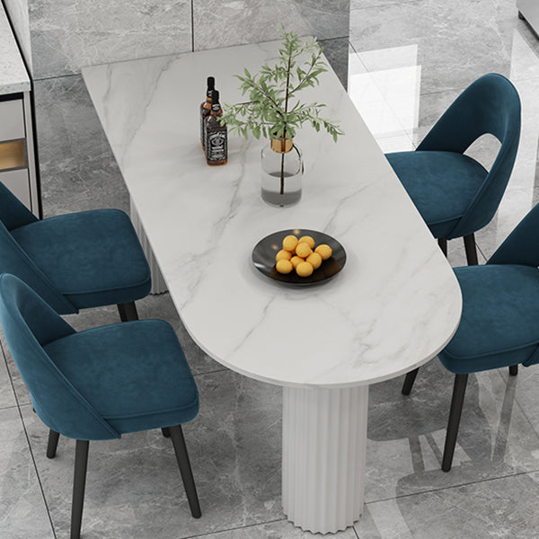 Free Form White Dining Table Sintered Stone Table Modern Style with 3 Legs Clearhalo ' dining_table' 'Dining Tables & Seating' 'Dining Tables' 'Furniture' 'furniture_dining_table' 'Kitchen & Dining Furniture' 'kitchen&dining_furn' 'kitchen' 'kitchen_dining_table' 3577705