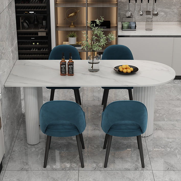 Free Form White Dining Table Sintered Stone Table Modern Style with 3 Legs Clearhalo ' dining_table' 'Dining Tables & Seating' 'Dining Tables' 'Furniture' 'furniture_dining_table' 'Kitchen & Dining Furniture' 'kitchen&dining_furn' 'kitchen' 'kitchen_dining_table' 3577706