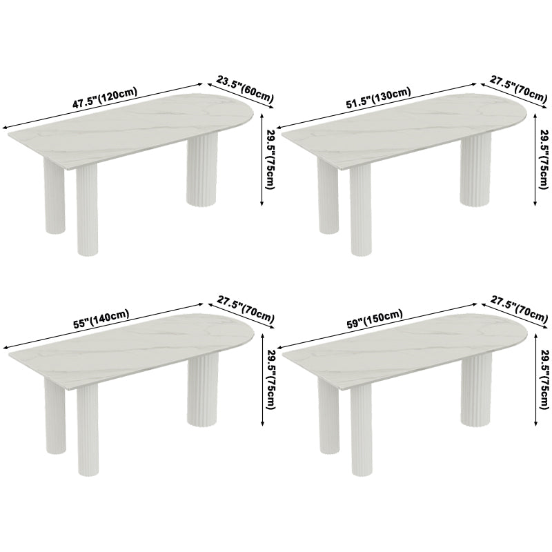 Free Form White Dining Table Sintered Stone Table Modern Style with 3 Legs Clearhalo ' dining_table' 'Dining Tables & Seating' 'Dining Tables' 'Furniture' 'furniture_dining_table' 'Kitchen & Dining Furniture' 'kitchen&dining_furn' 'kitchen' 'kitchen_dining_table' 3577708